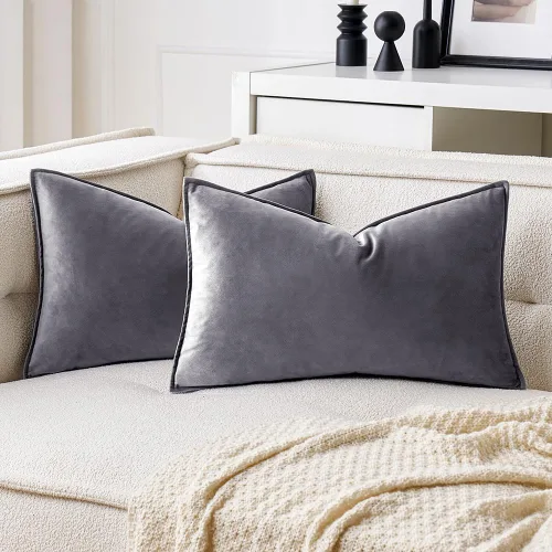 Vista 55 de MIULEE Paquete de 2 fundas de cojín decorativas de terciopelo suave, cuadradas, unicolor, para sofá, dormitorio, automóvil, 16 x 16 pulgadas