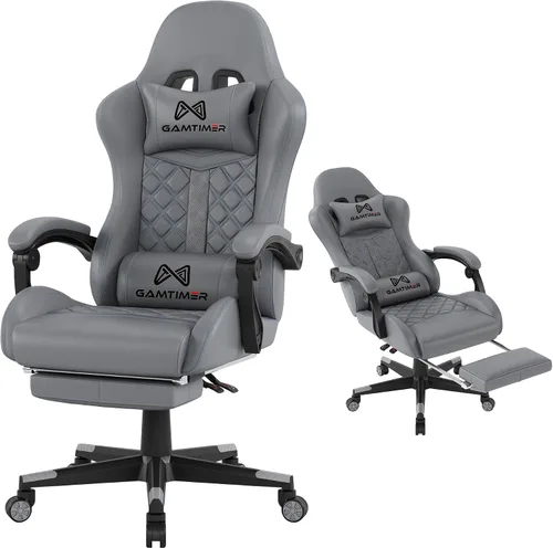 Vista 11 de Silla para videojuegos, silla para adultos de 400 libras, silla de computadora de respaldo alto con reposapiés y reposabrazos vinculados, silla