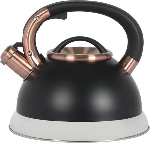 Vista 8 de Mr. Coffee Woodmont - Hervidor de té de acero inoxidable de 2 cuartos con mango de madera, hervidor silbante para estufa, tetera duradera de cocción