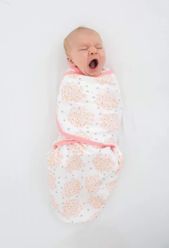 Vista 5 de SwaddleDesigns Manta para envolver con envoltura ajustable, juego de 3, diseño floral celestial, rosa