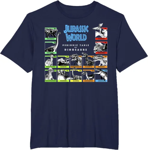 Vista 17 de Jurassic World Camiseta Periodic Table of Dinosaurs, Negro, S