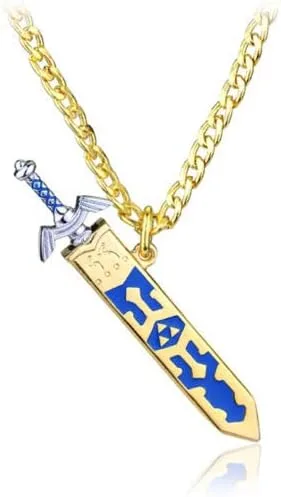 Vista 2 de Collar de espada plateada Legendary Warrior Gamer, Oro y plata