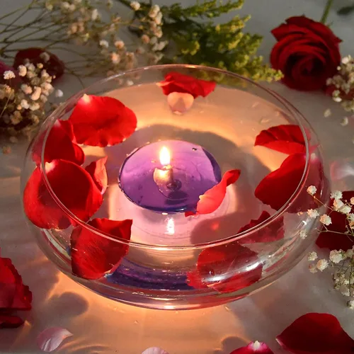 Vista 4 de Zest Candle Velas plegables de 6 piezas, 3 pulgadas, gel azul transparente