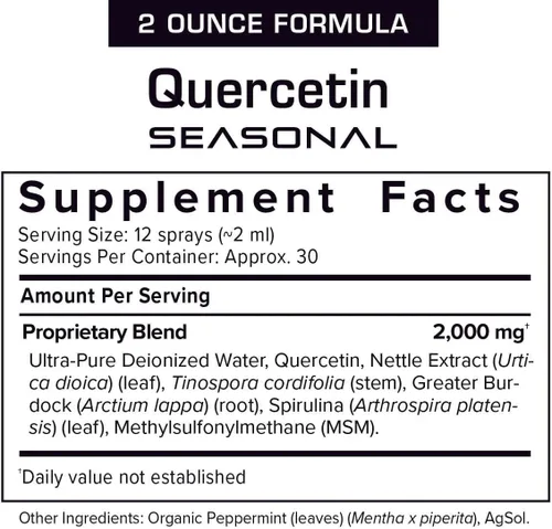 Vista 2 de Results RNA Quercetina de temporada proporciona un apoyo inmunológico y respiratorio excepcional en un delicioso spray oral – Reduce el estrés