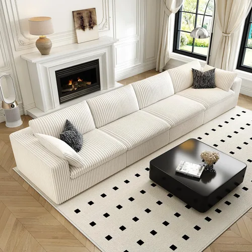 Vista 9 de LoveSeat Cloud Couch Sofá Seccional Modular para Sala de Estar, Sofá Moderno con Asiento Profundo, Sofá de 2 Plazas Sin Huesos con Otomana, Cómodos