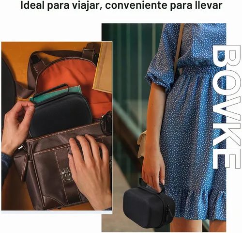 Vista 6 de BOVKE Funda de transporte de viaje compatible con Sony Alpha ZV-E10 – APS-C cámara digital de vlog sin espejo con lente intercambiable