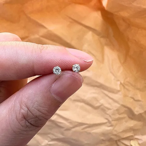 Vista 8 de 3mm Tiny CZ Flat Back Stud Earrings,14K Gold Small Screw on Cubic Zirconia Earrings for Cartilage Helix Tragus Piercing Jewelry Gift for Women Girls