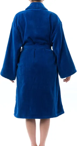Vista 5 de Alpine Swiss Blair - Albornoz de velour de algodón y felpa para mujer, con cuello de chal, para spa Azul