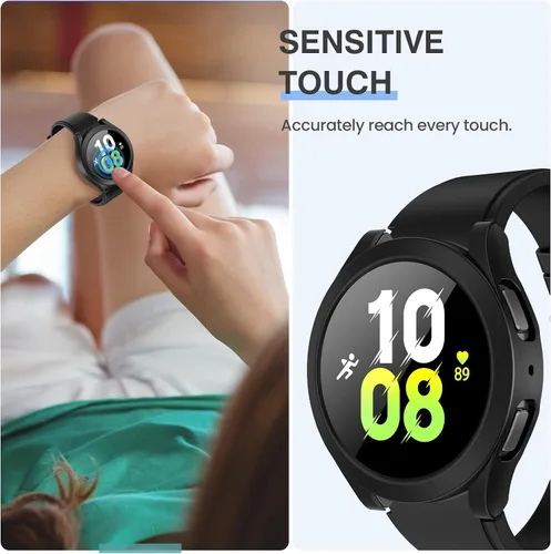 Vista 5 de Tensea [Paquete de 2]: Funda protectora de pantalla para Samsung Galaxy Watch FE 2024/5 2022/4 2021, accesorios de 1.57 pulgadas, cubierta