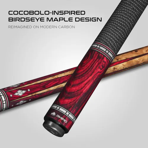 Vista 6 de RHINO Eclipse II Carbon Fiber Low Deflection Pool Cue Ámbar (Ember)