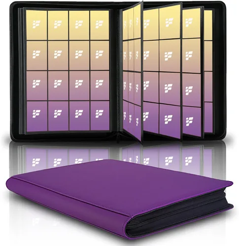 Vista 21 de Carpeta de tarjetas coleccionables de 9 bolsillos, libro de tarjetas premium para 360 tarjetas, álbum de tarjetas resistente para tarjetas