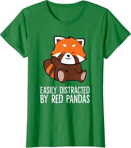 Vista 39 de Red Panda Love Easily Distracted By Red Pandas T-Shirt Asphalt Grey