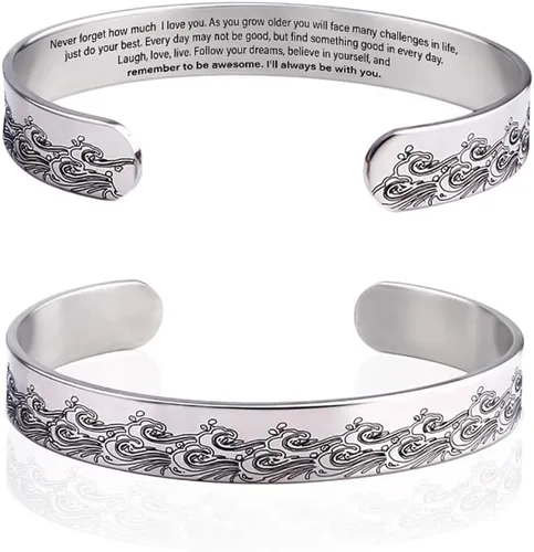 Vista 2 de Pulsera para mi hijo nieto de mamá abuela, pulseras Svana madre hija nieta de cuero trenzado inspirador, regalo hecho a mano pulsera de cuerda