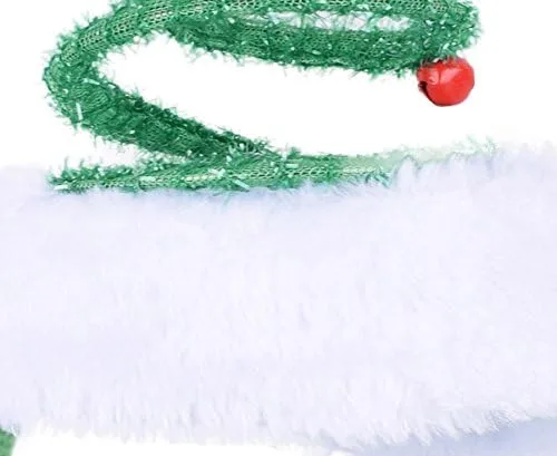 Vista 3 de ADJOY Diadema elástica para árbol de Navidad con campanas de Papá Noel talla única