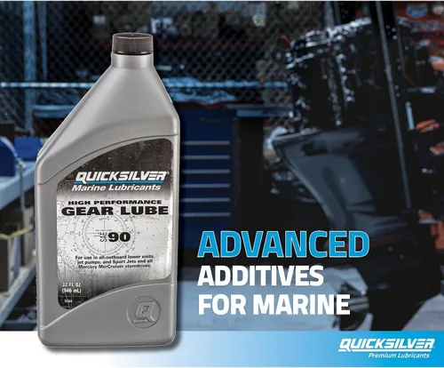 Vista 6 de Quicksilver Lubricante de engranajes de alto rendimiento SAE 90 para fueraborda y accionamientos de popa, 32 oz