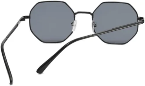 Vista 7 de ENTHYI Gafas de sol de polígono para mujeres/hombres, gafas de sol vintage octágonas de metal