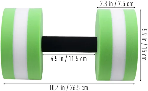 Vista 4 de Mancuernas de ejercicio acuático, barra de mano de espuma EVA, suave acolchado para aeróbicos acuáticos, piscina, azul y blanco (1 unidad)