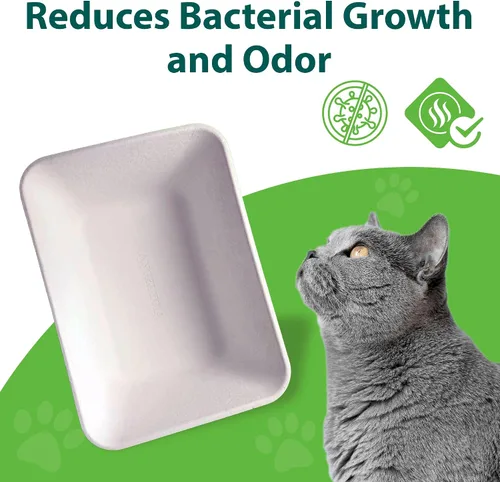 Vista 4 de ANGELYCIA Cajas de arena desechables para gatos, efecto de bicarbonato de sodio y máximo control de olores, 17.1 pulgadas de largo, 12.6 pulgadas