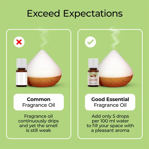 Vista 5 de Good Essential – Aceite de fragancia profesional de almendra 10 ml para difusor, velas, jabones, perfume, aromaterapia 0.33 fl oz