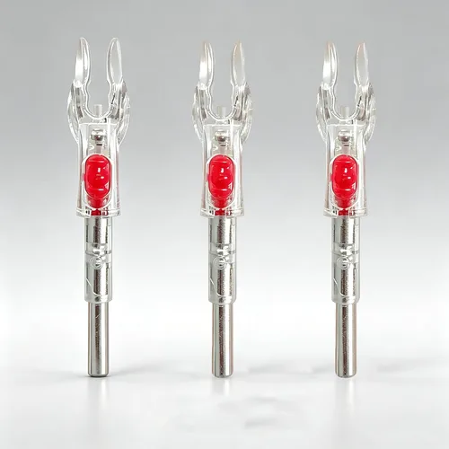 Vista 2 de 6 Pack X Lighted Arrow Nocks LED Archery Nocks for .204" 5.2mm Shafts Auto-Illuminated LED with ON/OFF Switch, High Visibility, Impact Resistant