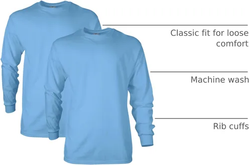 Vista 161 de Gildan - Camiseta de manga larga de algodón ultra estilo G2400 para adultos, paquete múltiple