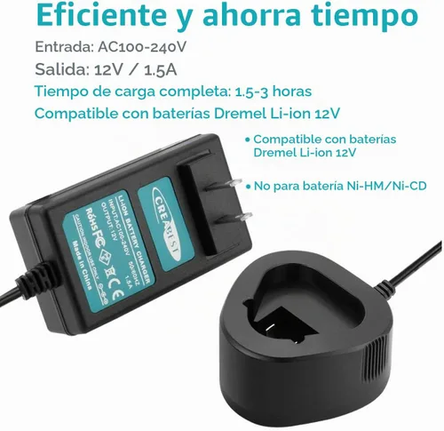 Vista 2 de Creabest Cargador de batería de iones de litio de 12 V compatible