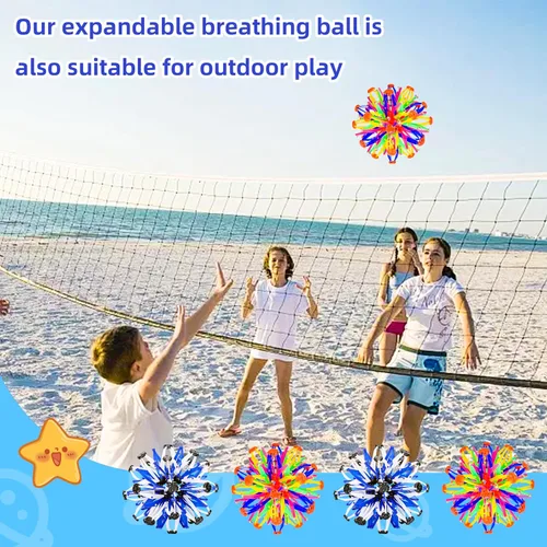 Vista 3 de 4 Piezas Esferas Pop Sensoriales Coloridas Juguete Fidget para Niños y Adultos Aliviar el Estrés, Pelotas Plegables Expandibles que se Expanden