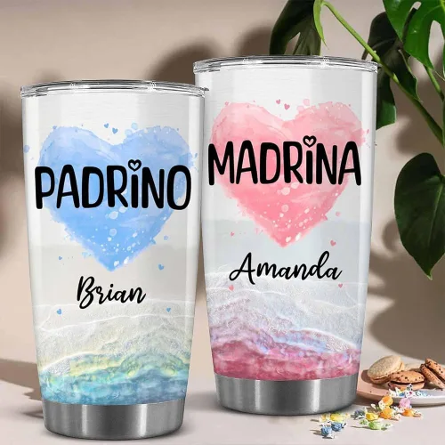 Vista 3 de WHIDOBE Juego de vasos personalizados para padrinos, copa Padrino y Madrina, idea de regalo para padrinos, Quieren Ser Mis Padrinos De Bautizo
