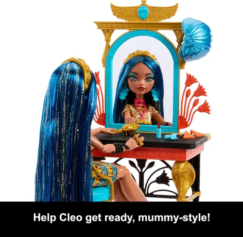 Vista 3 de Monster High Día de Miedo Propio Cleo de Nile Muñeca Set de Juego