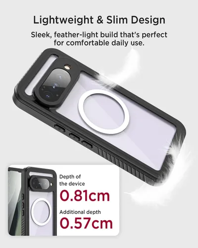 Vista 5 de Miimall Funda impermeable para Google Pixel 11 Pro XL, a prueba de caídas militares de 12 pies, IP68 impermeable, protección de cuerpo completo