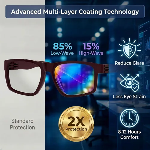 Vista 8 de Eyekepper Blue Light Glasses Men, Large Eyeglasses