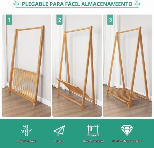 Vista 6 de Jotsport Pequeño estante de ropa para niños plegable estante de ropa