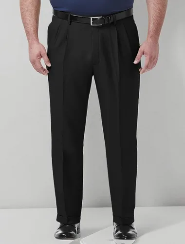 Vista 6 de Haggar Pantalón de vestir para hombre de primera calidad y ajuste clásico plisado en la parte delantera (tallas regulares y grandes y altas)