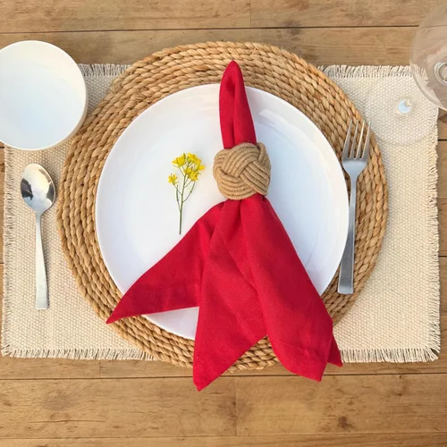 Vista 2 de Hausattire Servilletas reutilizables lavables 100% algodón de 18 x 18 pulgadas para mesa de comedor, hogar, banquete, fiesta, boda, día de la madre