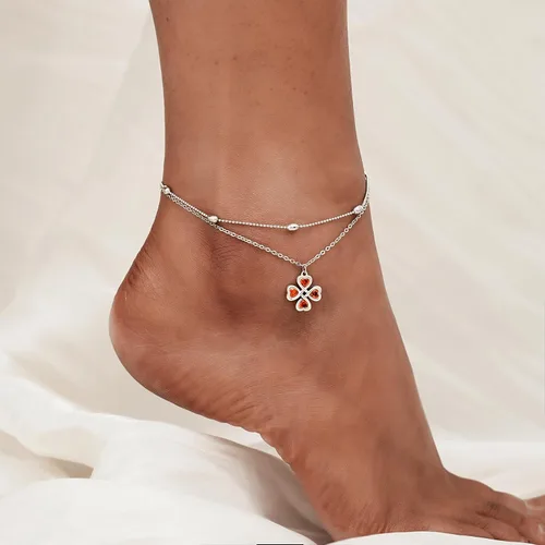 Vista 103 de CHIC & ARTSY Tobilleras delicadas de plata de ley S925 para verano, pulsera de tobillo ajustable multicapa para playa, joyería de pie para mujer