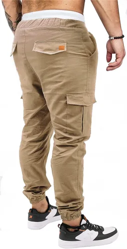 Vista 4 de OUTSON Mens Fashion Joggers Sports Pants Casual Cotton Cargo Pants Gym Sweatpants Trousers Mens Long Pant