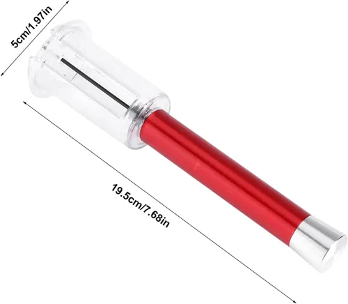 Vista 2 de Tbest Sacacorchos de presión de aire de aluminio, popper de corcho, abrebotellas, rojo