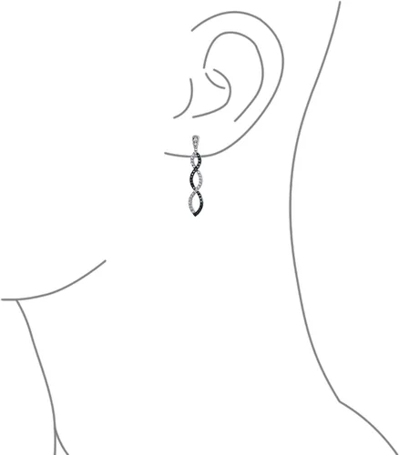 Vista 2 de Aretes largos y románticos de circonita cúbica con diseño de infinito y circonita cúbica para mujer, para baile de graduación, cóctel, fiesta