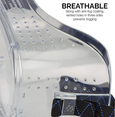 Vista 3 de Neiko 53874A - Gafas protectoras de seguridad antivaho con visión amplia, extrasuaves, ajustables y ligeras, transparentes