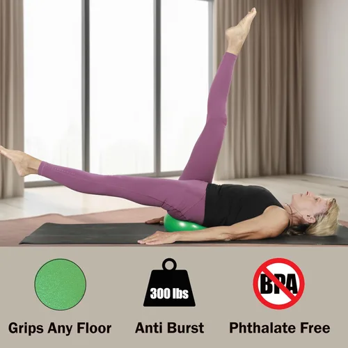 Vista 4 de Kit oficial de club (juego de 25, verde), pelota de pilates suave original de 9 pulgadas, pequeña pelota de ejercicio para barra, yoga, estabilidad