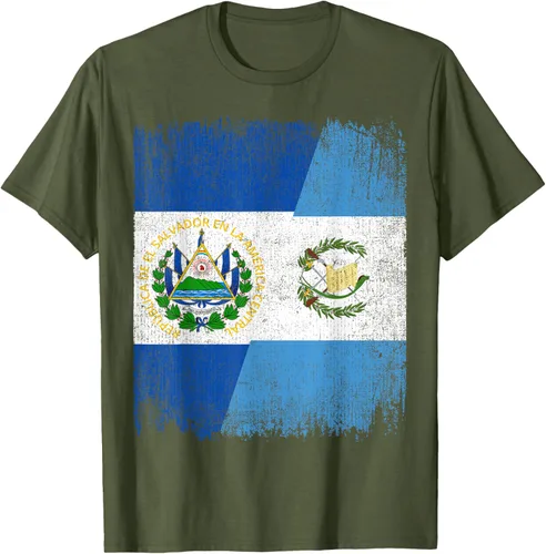 Vista 37 de Camiseta Half El Salvador Bandera de Guatemala con raíces guatemaltecas