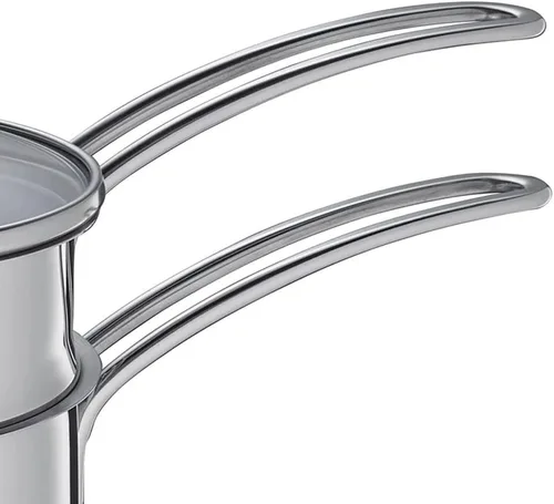 Vista 2 de Küchenprofi Juego de caldera/Bain Marie doble con tapa de vidrio, 1.6 cuartos de galón, 5.5 pulgadas de diámetro