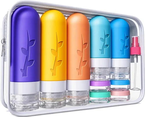 Vista 5 de Aeomni Juego de 19 botellas de viaje - Opciones de color, Gris, Botella de viaje