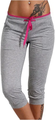 Vista 140 de Pantalones capri para mujer, estilo casual, de verano, elásticos, de cintura alta, pantalones de yoga, ajuste atlético, pantalones deportivos