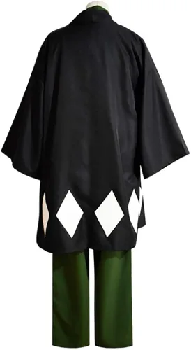 Vista 4 de ETEBAS Urahara Kisuke - Disfraz de kimono para cosplay, capa de anime, conjunto completo con sombrero