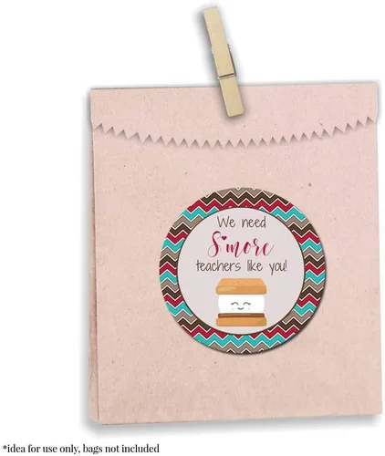 Vista 5 de S'More Teachers Like You Teacher Appreciation Thank You, 40 calcomanías circulares de fiesta de 2 pulgadas por AmandaCreation, ideales para sellos