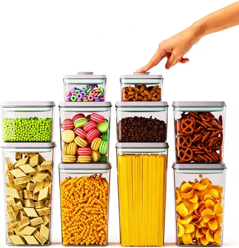 Vista 8 de Mini Envase de Snacks - 0.3 Qt Contenedores de Almacenamiento de Alimentos Pop, Contenedores de Alimentos Pequeños Libres de BPA con Tapas, Envases