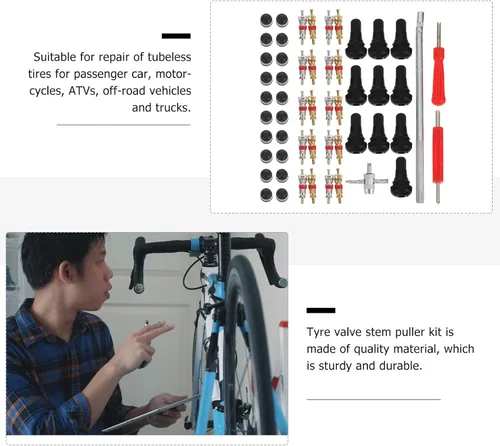 Vista 8 de 54pcs Tire Stem Removal and Installation Tool Set for Car Tire Repair and Auto Valve Stem Tools Maintenance Kit