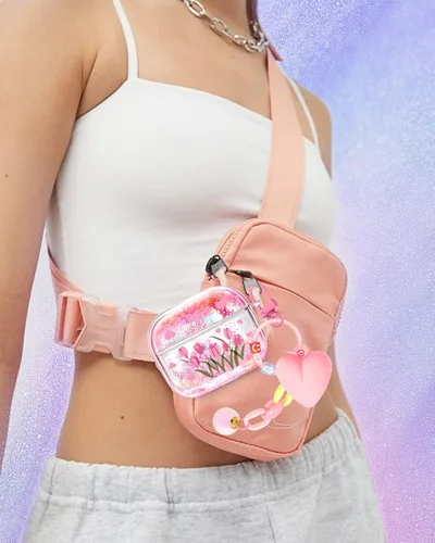 Vista 6 de Funda para Apple para Airpod Pro 2/1 - Funda Kawaii bonita estética femenina para niñas y mujeres, protector líquido con purpurina brillante diseño