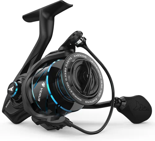 Vista 21 de KastKing Verus Spinning Fishing Reels with Lightweight Nylitech Body Negro